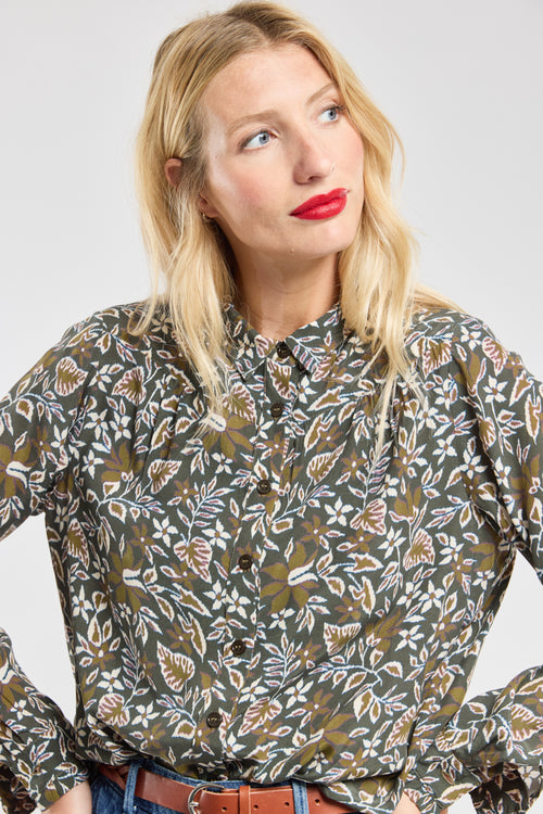 Bluse mit Blätterdruck – Cupro - Armor-lux - 2