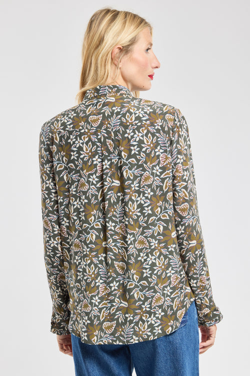 Foliage print blouse - cupro - Armor-lux - 3