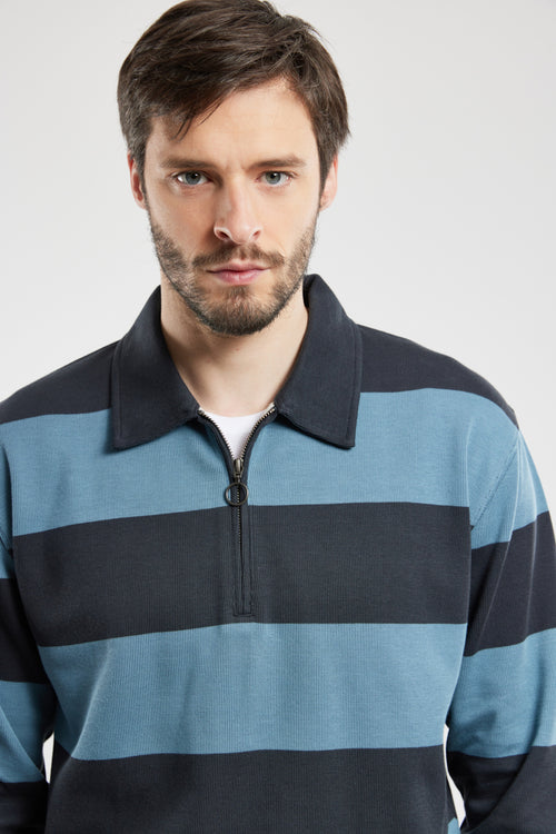 Striped polo sweatshirt - thick cotton - Armor-lux - 2