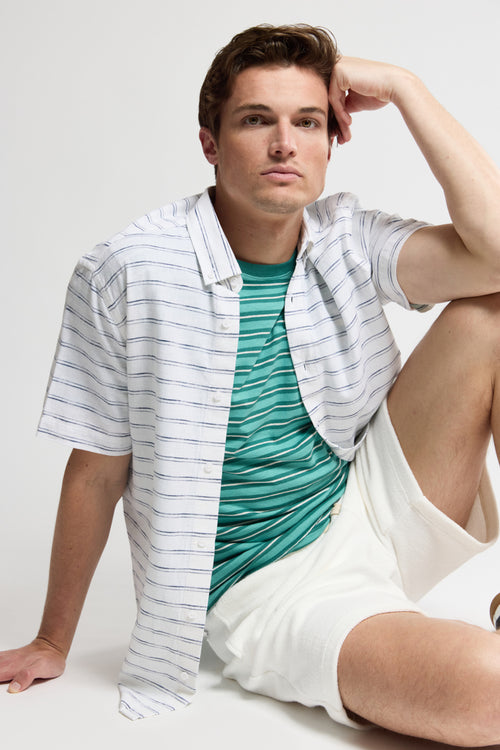 Chemise manches courtes - lin et coton - Armor-lux - 2