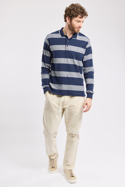 Long-sleeved striped polo shirt – cotton - Armor-lux - 4