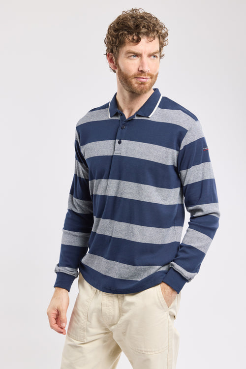 Long-sleeved striped polo shirt – cotton - Armor-lux - 1