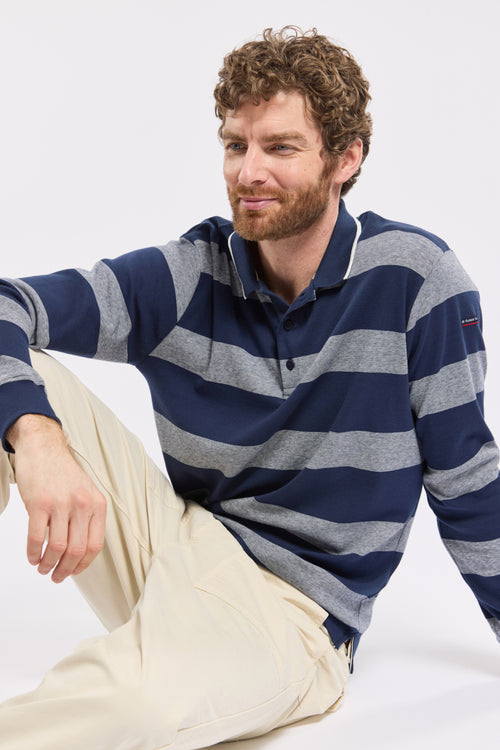Long-sleeved striped polo shirt – cotton - Armor-lux - 2