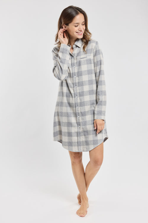 Chemise de nuit à carreaux - lyocel et coton - Armor-lux - 5