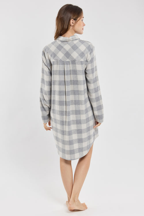 Chemise de nuit à carreaux - lyocel et coton - Armor-lux - 4