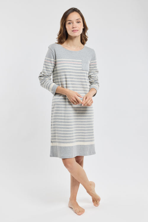 Striped nightshirt – thick cotton - Armor-lux - 3