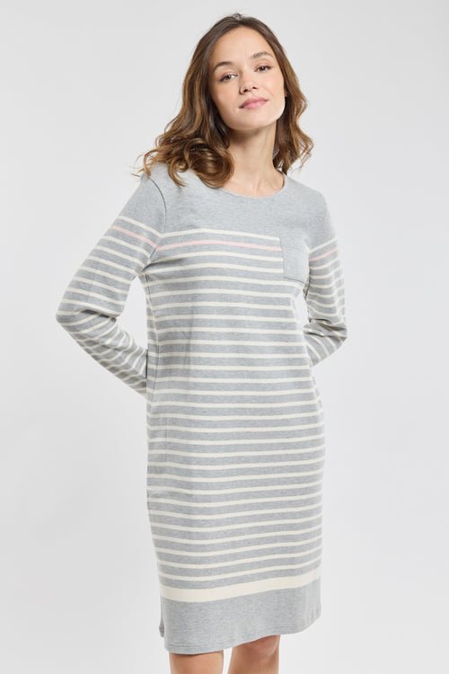 Striped nightshirt – thick cotton - Armor-lux - 1