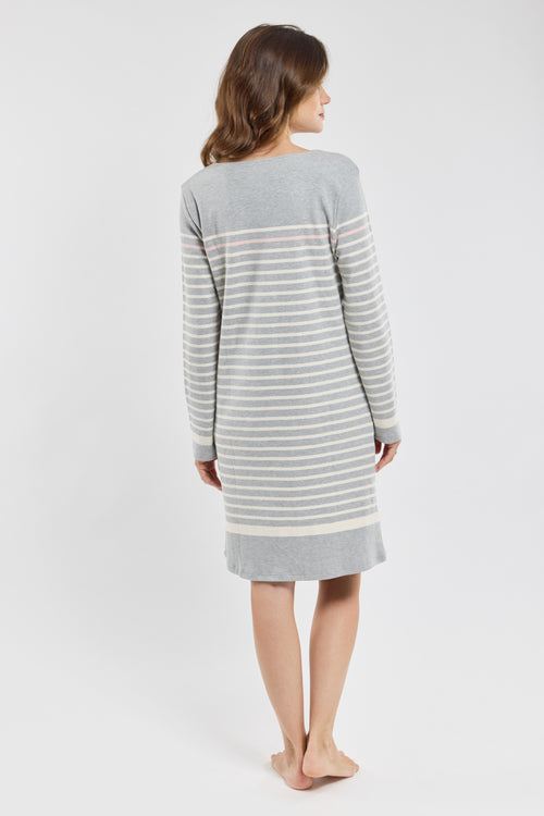 Striped nightshirt – thick cotton - Armor-lux - 4