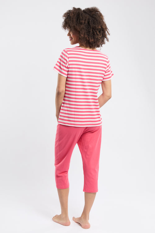 Short-sleeved striped corset pyjamas - cotton - Armor-lux - 4
