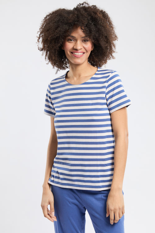 Short-sleeved striped corset pyjamas - cotton - Armor-lux - 2