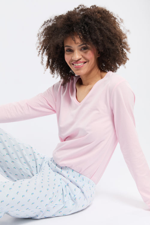 Floral stripes printed pyjamas - cotton - Armor-lux - 4