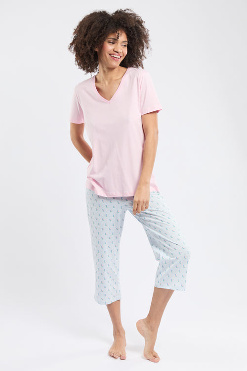 Pyjama corsaire fleurs - coton léger - Armor-lux - 1