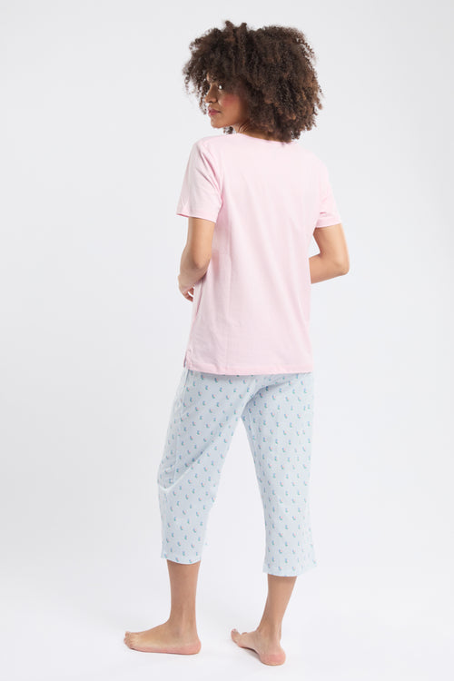 Floral stripes printed corset pyjamas - cotton - Armor-lux - 5