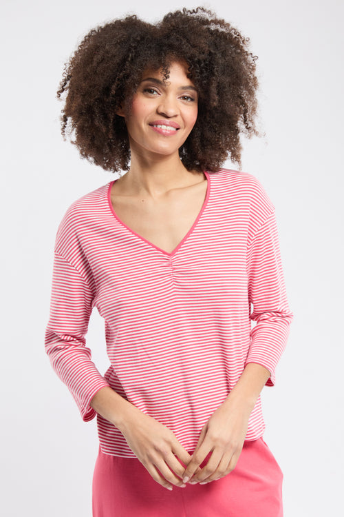 Striped 3/4-sleeve corset pyjamas - cotton - Armor-lux - 2