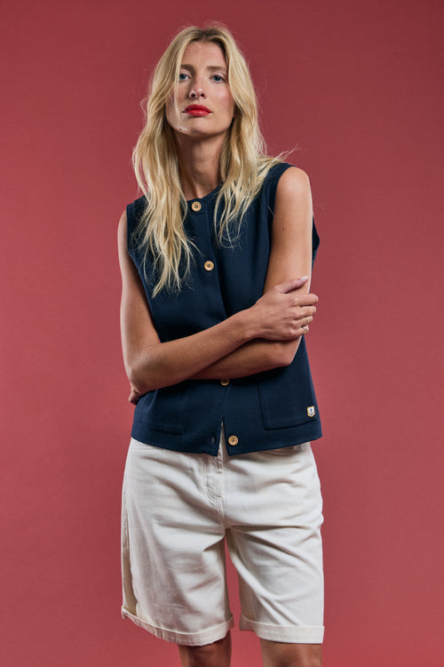 Mec-Mor sleeveless cardigan - cotton - Armor-lux - 2