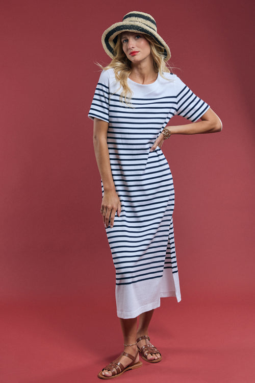 Striped maxi dress – rustic cotton - Armor-lux - 5