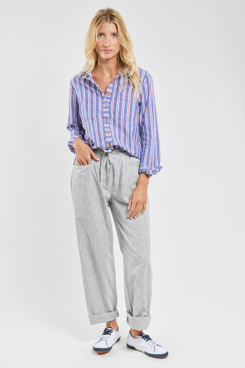 Pantalon taille élastique - coton et lin - Armor-lux - 1