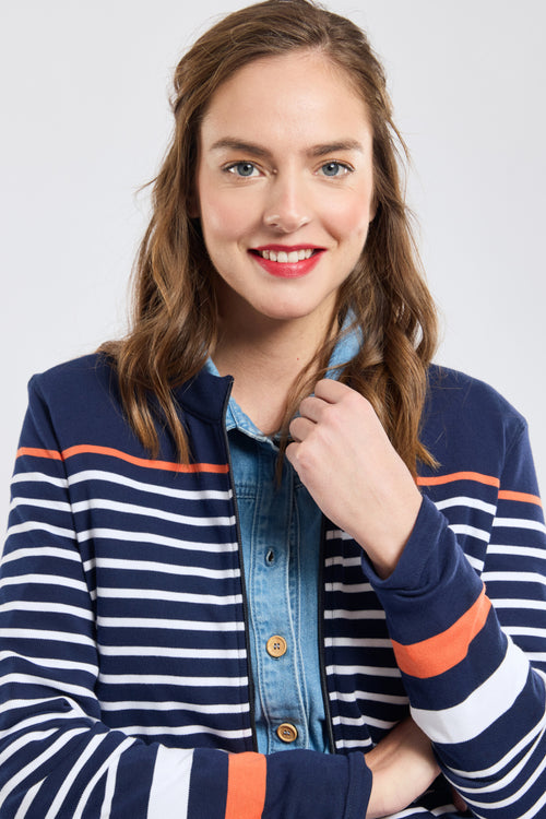 Striped zip jacket - thick cotton - Armor-lux - 2
