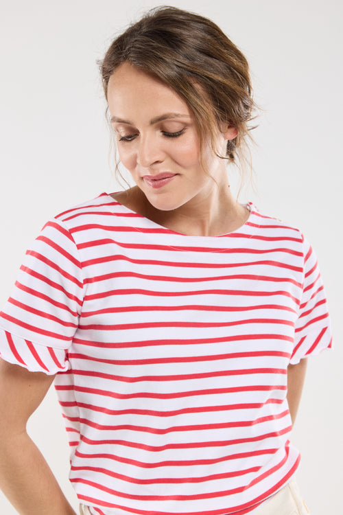 Ruffled Breton striped shirt - lightweight cotton - Armor-lux - 2