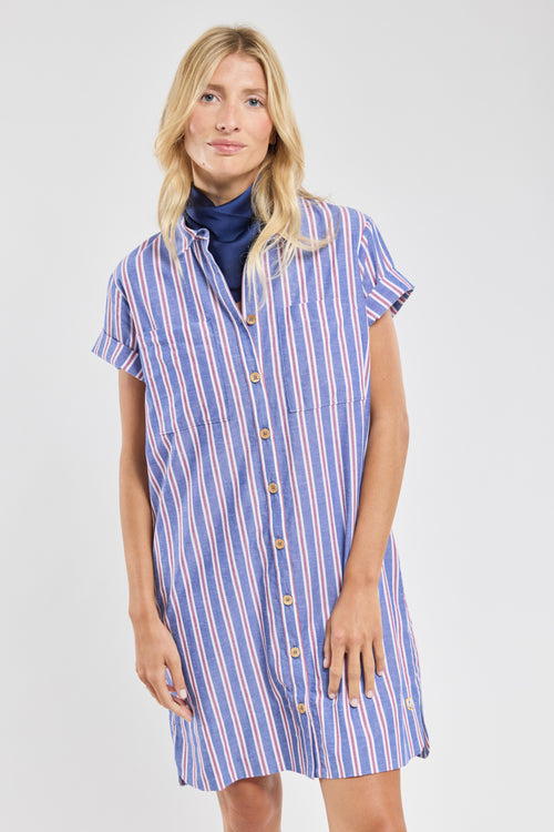 Striped shirt dress – cotton and linen - Armor-lux - 1