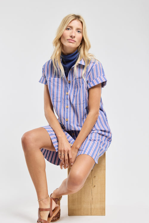 Robe chemise rayée - coton et lin - Armor-lux - 2