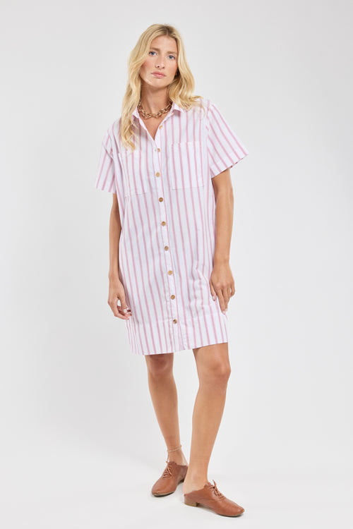 Striped shirt dress – cotton and linen - Armor-lux - 1