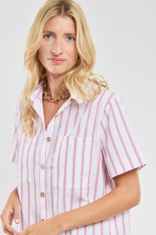 Striped shirt dress – cotton and linen - Armor-lux - 2