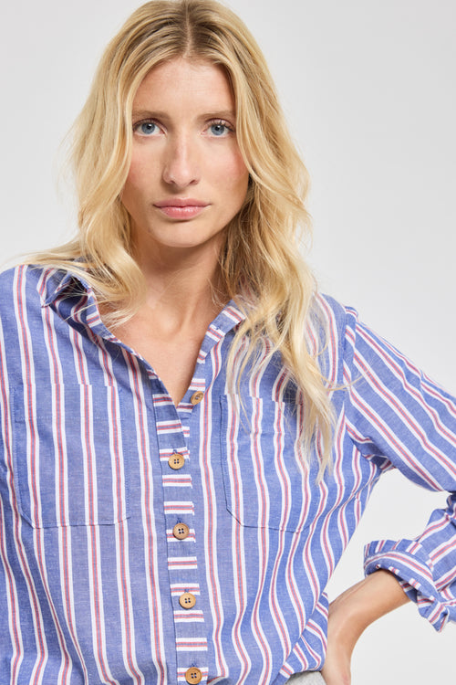 Chemise rayée - coton et lin - Armor-lux - 3