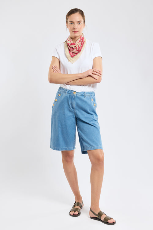 Sailor-style shorts - denim - Armor-lux - 1