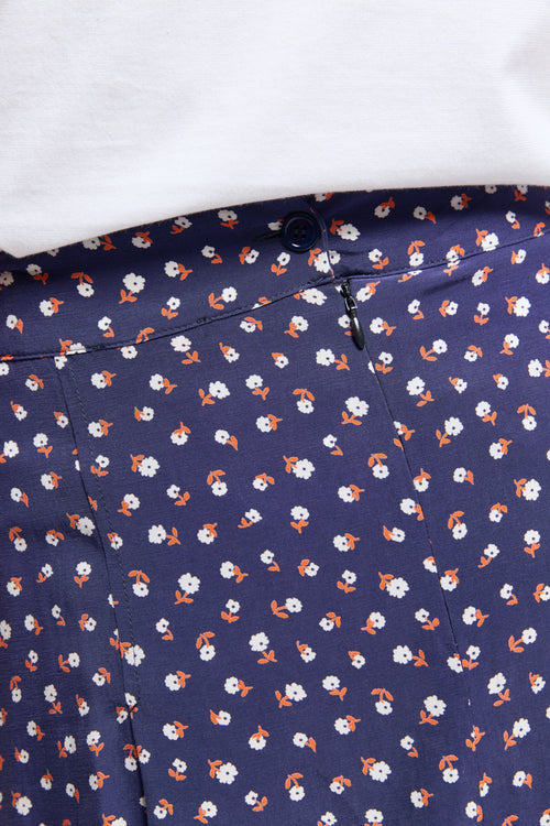 Jupe mi-longue fleurie - cupro - Armor-lux - 4