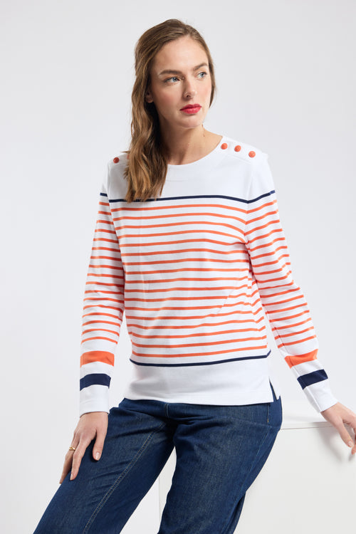 Breton striped shirt with elbow patches - thick cotton - Armor-lux - 1