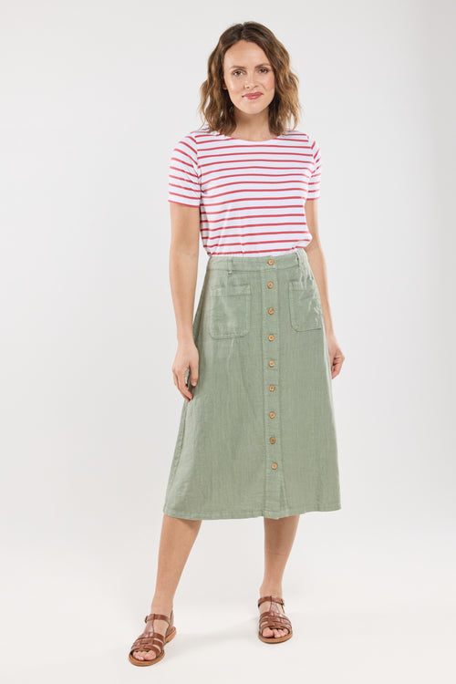 Long buttoned skirt - linen - Armor-lux - 1