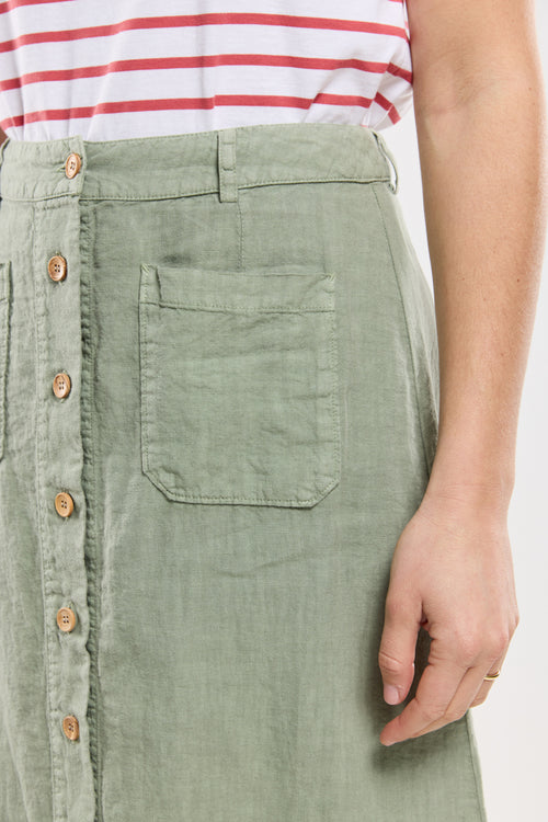 Long buttoned skirt - linen - Armor-lux - 3