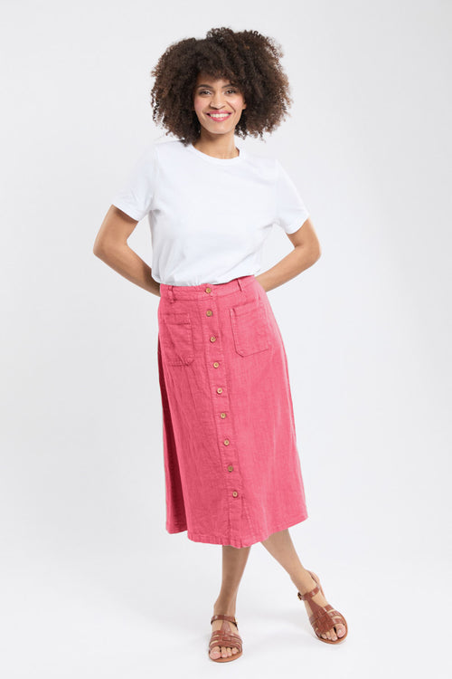 Long buttoned skirt - linen - Armor-lux - 5