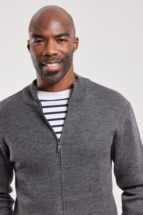 Full zip cardigan - wool - Armor-lux - 4