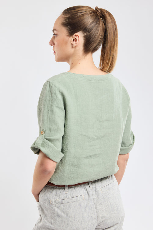 Top col boutonné - lin - Armor-lux - 3