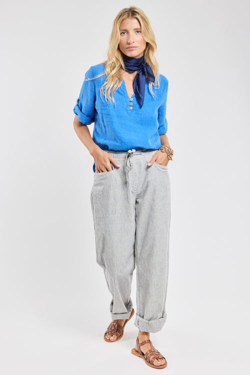 Button-collar top - linen - Armor-lux - 3