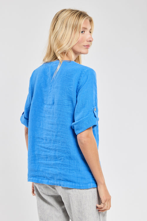 Button-collar top - linen - Armor-lux - 5