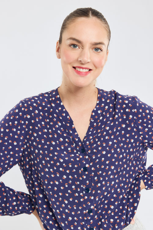 Bluse mit Blumenmuster - Cupro - Armor-lux - 1