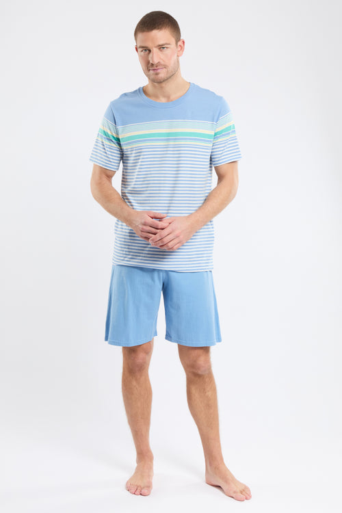 Pyjama haut rayé et short - coton - Armor-lux - 1