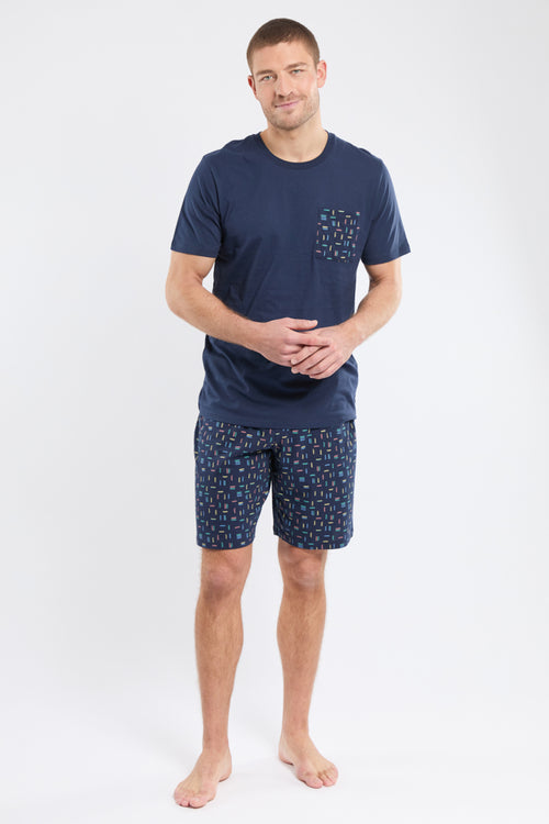 Pyjama short imprimé rayures - coton - Armor-lux - 1