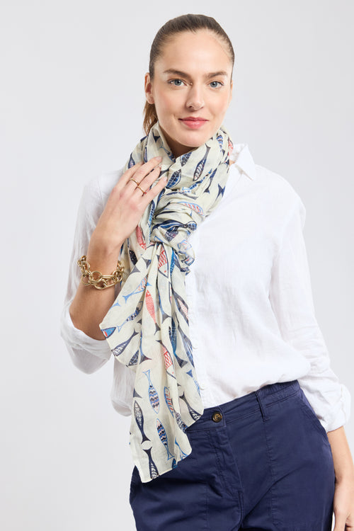 Foulard poissons colorés - coton - Armor-lux - 1
