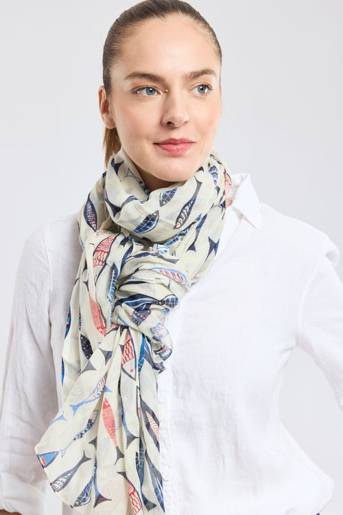 Foulard poissons colorés - coton - Armor-lux - 2