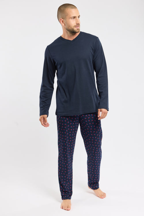 V-neck Pyjamas - cotton - Armor-lux - 1