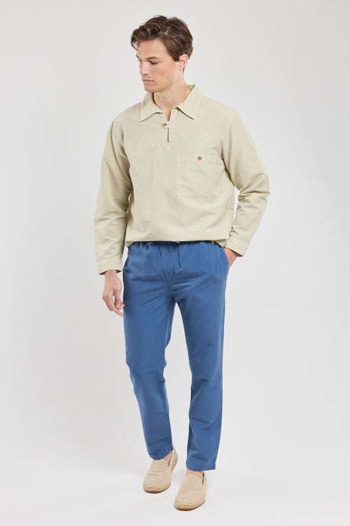 Pantalon taille élastique - coton et lin - Armor-lux - 1