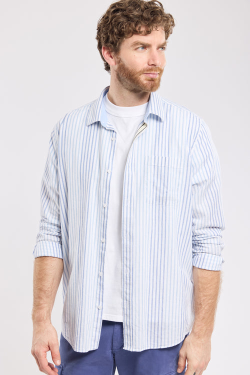Striped comfort fit shirt - cotton and linen - Armor-lux - 3