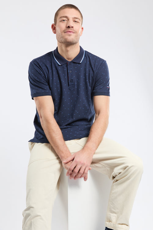 Polo micro-motifs - maille piquée - Armor-lux - 4