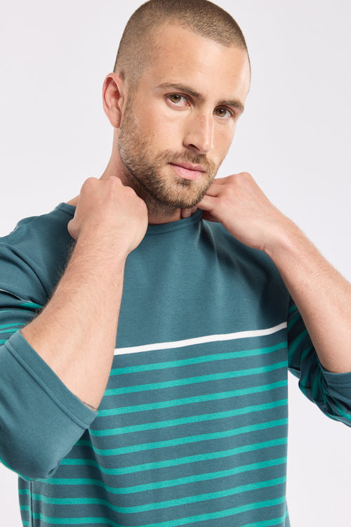 Long-sleeved Breton striped shirt - cotton - Armor-lux - 1