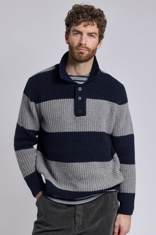 Jumper with polo collar – wool - Armor-lux - 1