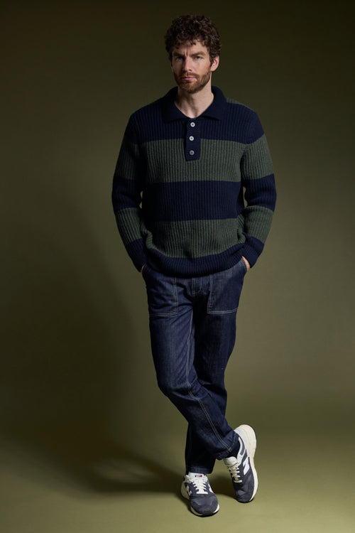 Jumper with polo collar – wool - Armor-lux - 1